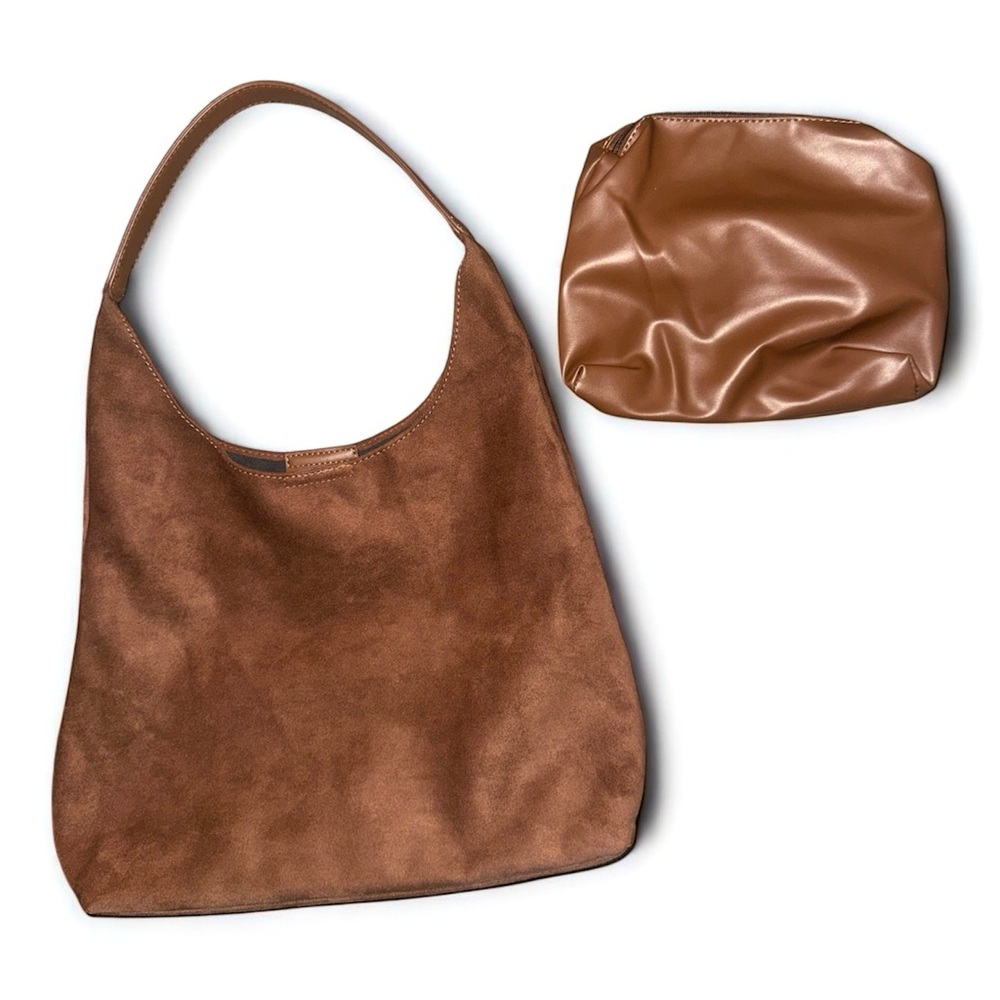 Faux Suede Brown Women's Bag‎ Set